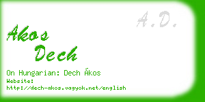 akos dech business card
